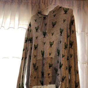 Cactus print hoodie